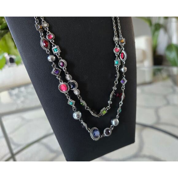 Peyote Bird Silver Colorful Stone Necklace NWT - Picture 2 of 4